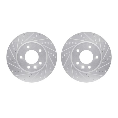 Dynamic Friction Co Rotors-Drilled and Slotted-SilverZinc Coated, 7002-74014 7002-74014